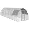 vidaXL Kippenren met dak 2,5x10x2,25 m gegalvaniseerd staal