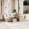 vidaXL 8-delige Loungeset met kussens poly rattan beige