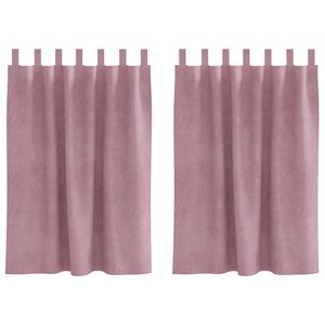 vidaXL Gordijnen 2 st Donkerroze 140 x 140 cm fluweel