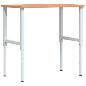 vidaXL Werkbank rechthoekig 100x60x(71,5-98) cm massief beukenhout
