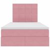 vidaXL Opslag bed met matras met matras Roze 120 x 190 cm Fluweel