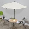 vidaXL Balkonparasol half met aluminium paal 300x155 cm zandkleurig