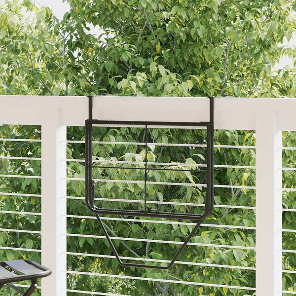 vidaXL Balkontafel 60x40 cm staal zwart