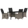 vidaXL Tuin eettafelset 5 st Grijs poly rattan