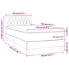 vidaXL Boxspring met matras en LED stof lichtgrijs 90x200 cm