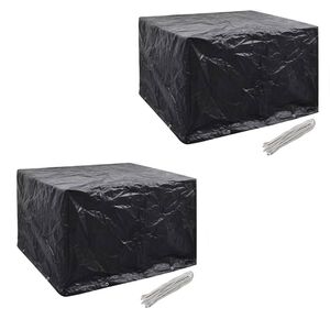 vidaXL Tuinmeubelhoezen poly rattan 2 st 4-persoons 113x113 cm