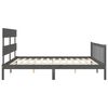 vidaXL Bedframe met hoofdbord massief hout grijs 200x200 cm