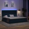 vidaXL Opbergbed met LED met matras Donkerblauw 200 x 200 cm Fluweel