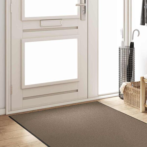 vidaXL Deurmat Beige en zwart 120 x 400 cm Polypropyleen en vinyl