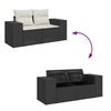 vidaXL Tuin Sofa Set met kussen 10 pcs Zwart en Cr&egrave;me Poly Rattan