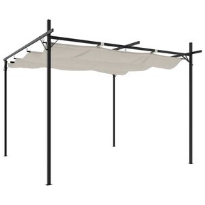 vidaXL Pergola met uitschuifbaar dak 295x292x230 crèmekleurig