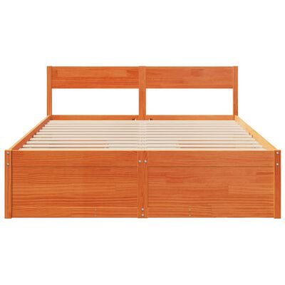 vidaXL Bedframe zonder matras massief grenenhout wasbruin 150x200 cm