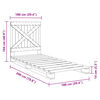 vidaXL Bedframe met hoofdbord massief grenenhout grijs 100x200 cm