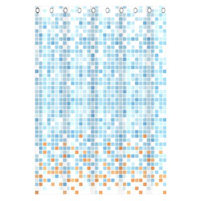 EISL Douchegordijn met mozaïek 200x180x0,2 cm blauw en oranje