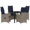 vidaXL Tafel en stoelen set 5 st Grijs PE Rattan