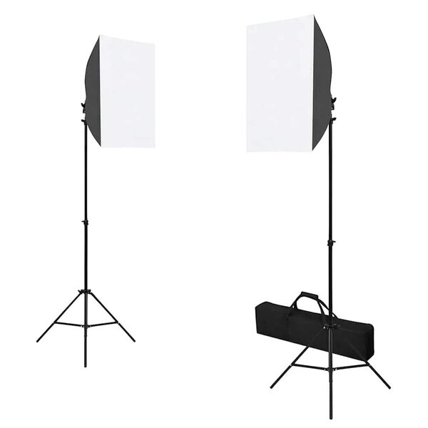 vidaXL Fotostudioset met softboxlampen, achtergrond en reflector
