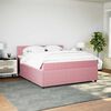 vidaXL Boxspring met matras fluweel roze 180x200 cm