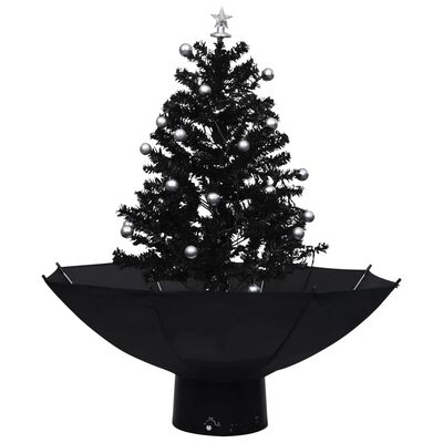 vidaXL Kerstboom sneeuwend met paraplubasis 75 cm PVC zwart