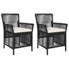 vidaXL Buitenstoel 2 st Zwart en Cr&egrave;me poly rattan