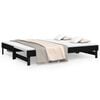 vidaXL Slaapbank uitschuifbaar massief grenenhout zwart 2x(100x200) cm