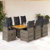 vidaXL 9-delige Bistroset met kussens poly rattan grijs