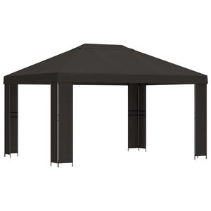 vidaXL Paviljoen 4 &times; 3 m Antracietkleurig Polyester en staal 190 gsm