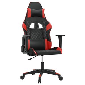 vidaXL Massage gamestoel kunstleer zwart en rood