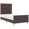 vidaXL Bedframe met hoofdeinde Donkerbruin 90 x 200 cm Stof