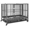 vidaXL Hondenbench met wielen 92x62x76 cm staal