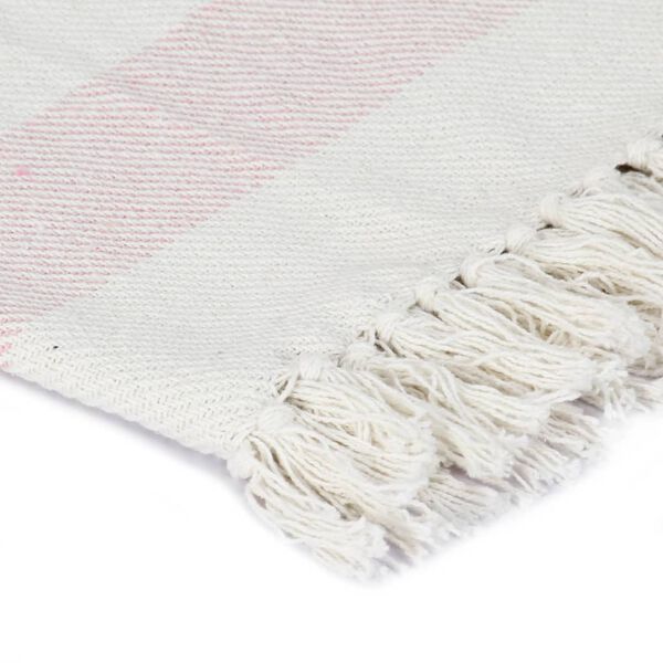 vidaXL Plaid streep 125x150 cm katoen oudroze