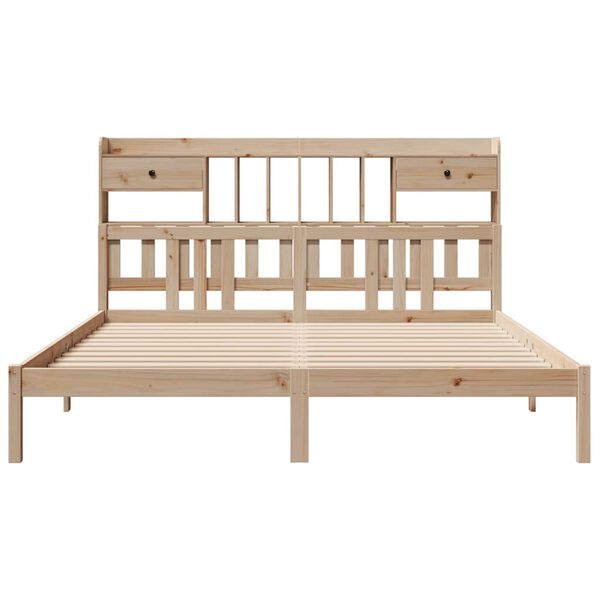 vidaXL Bed met boekenkast zonder matras massief grenenhout 180x200 cm