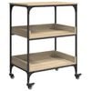 vidaXL Keuken Trolley Sonoma Eiken 60 x 41 x 80,5 cm Bewerkt hout