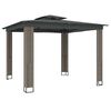 vidaXL Prieel met dubbel dak 2,94x2,94 m staal antracietkleurig