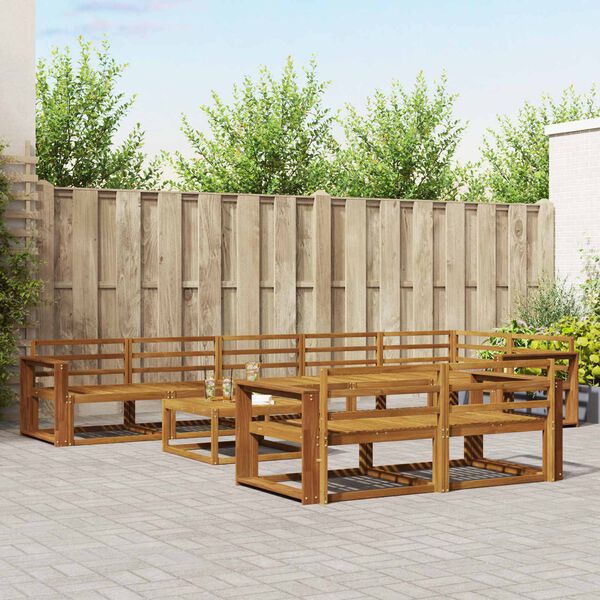 vidaXL Buiten bankenset 9 pcs Naturel Massief Acaciahout