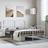 vidaXL Bedframe met hoofd- en voeteneinde&nbsp;metaal wit 150x200 cm