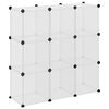vidaXL Opbergkubus organizer met 9 kubussen en deuren transparant PP
