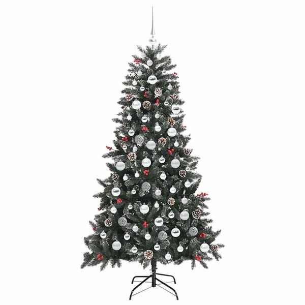 vidaXL Kunstkerstboom met 300 LED Groen 180 cm PVC en Plastic en Staal