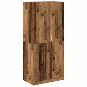 vidaXL Kledingkast 90x52x200 cm bewerkt hout oud houtkleurig