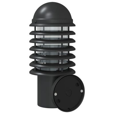 vidaXL Buitenwandlamp met sensor roestvrij staal zwart