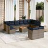 vidaXL 13-delige Loungeset met kussens poly rattan grijs