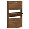 vidaXL Schoenenkast 59x17x108 cm bewerkt hout bruin eikenkleur