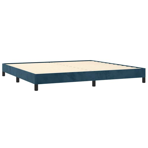 vidaXL Bedframe zonder matras 200x200 cm fluweel donkerblauw