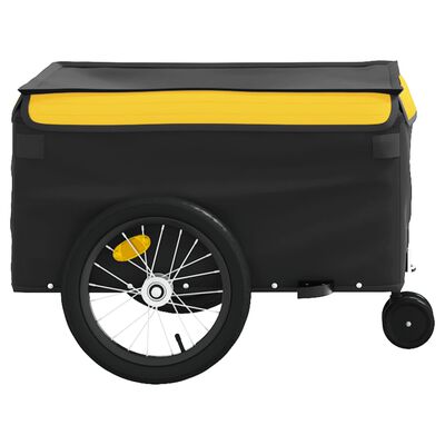 vidaXL Fietstrailer 45 kg ijzer zwart en geel