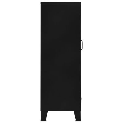 vidaXL Kantoorkast met gaasdeuren industrieel 75x40x120 cm staal zwart