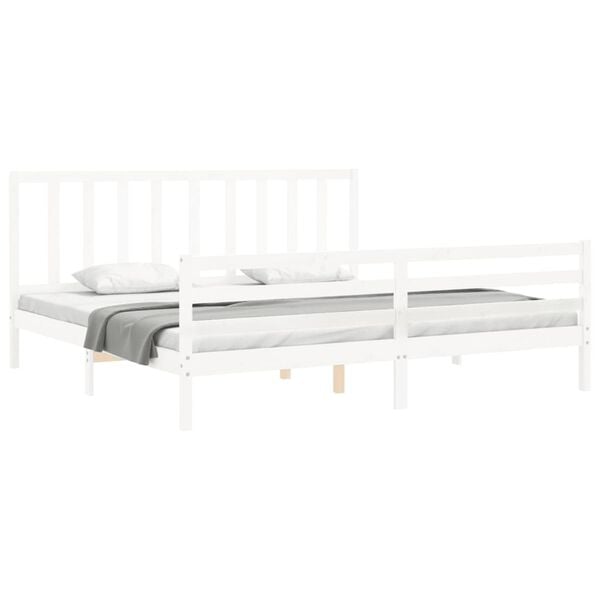vidaXL Bedframe zonder matras massief grenenhout wit 200x200 cm