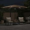 vidaXL Parasol met LED's en stalen paal 288x288x225 cm bruin