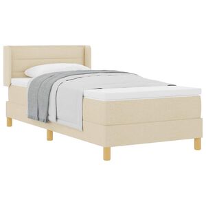 vidaXL Boxspringbed met matras Cr&egrave;me 200 x 80 cm Polyester