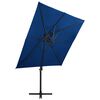 vidaXL Zweefparasol met dubbel dak 250x250 cm azuurblauw