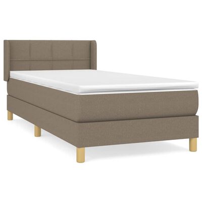 vidaXL Boxspring met matras stof taupe 90x200 cm