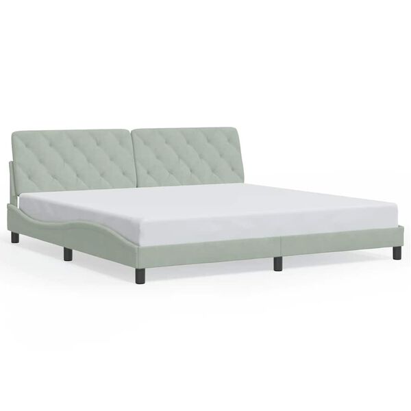 vidaXL Bedframe zonder matras 200x200 cm fluweel lichtgrijs